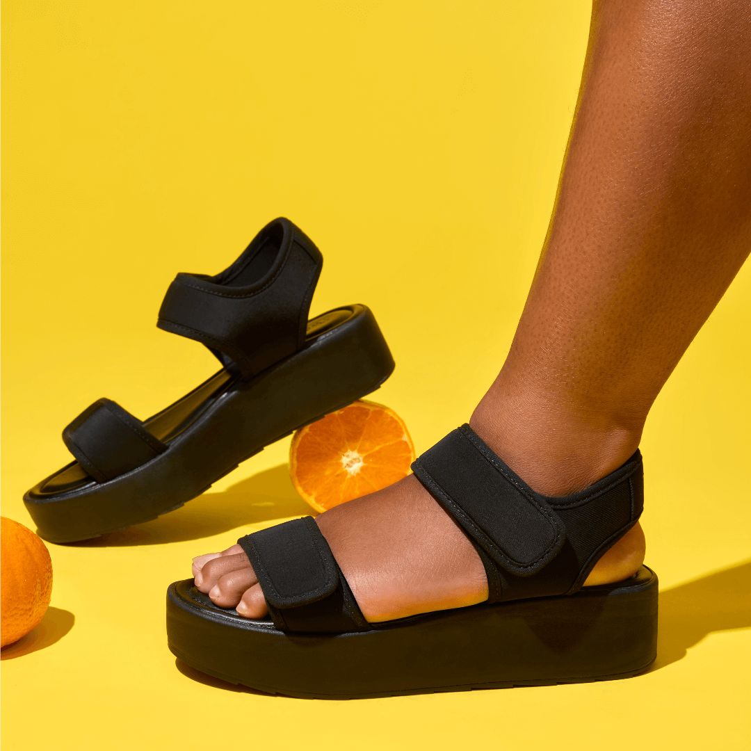 Black platform sandals online