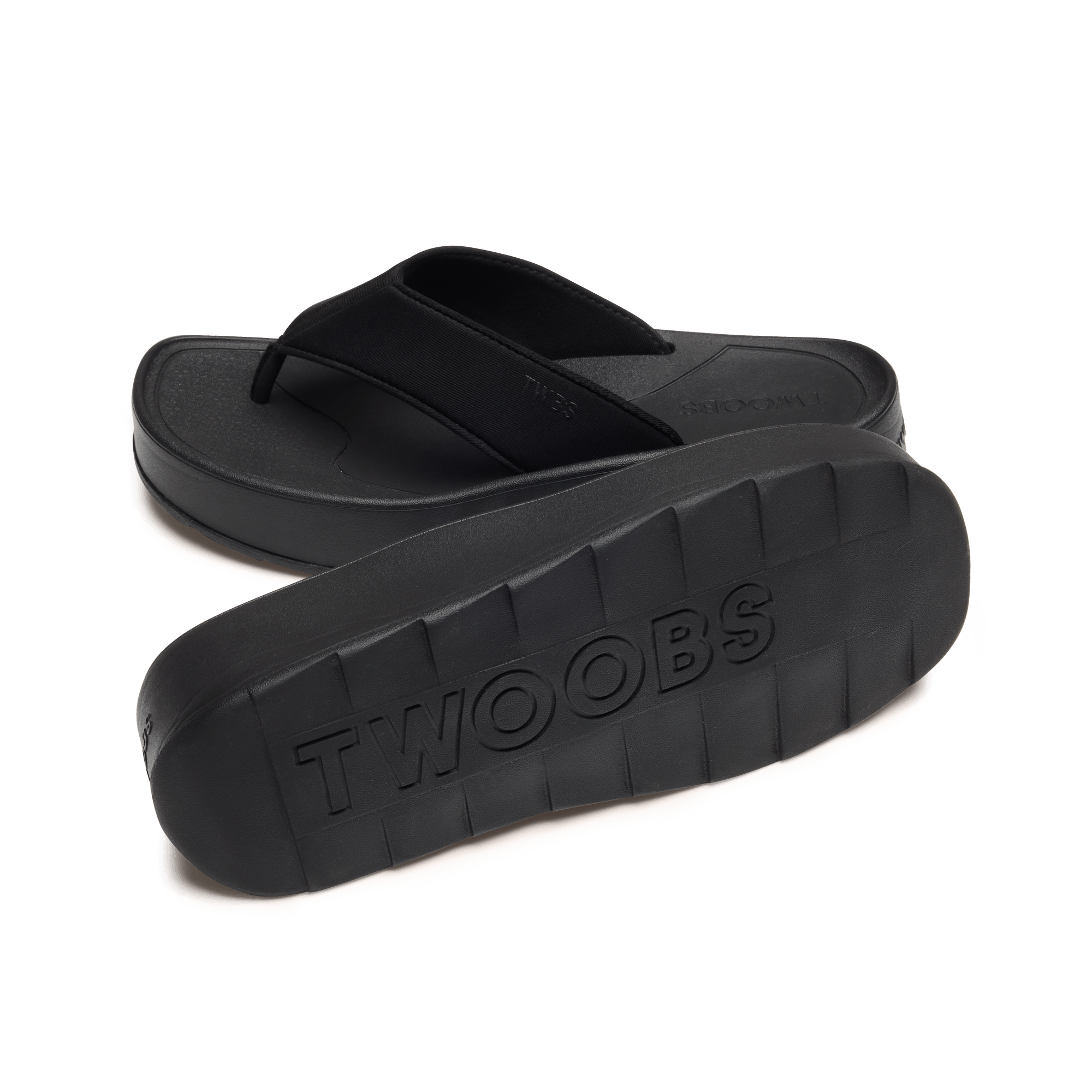 Twoobs Platform Shop The BFF+ in Black | Platform Flip Flop | TWOOBS