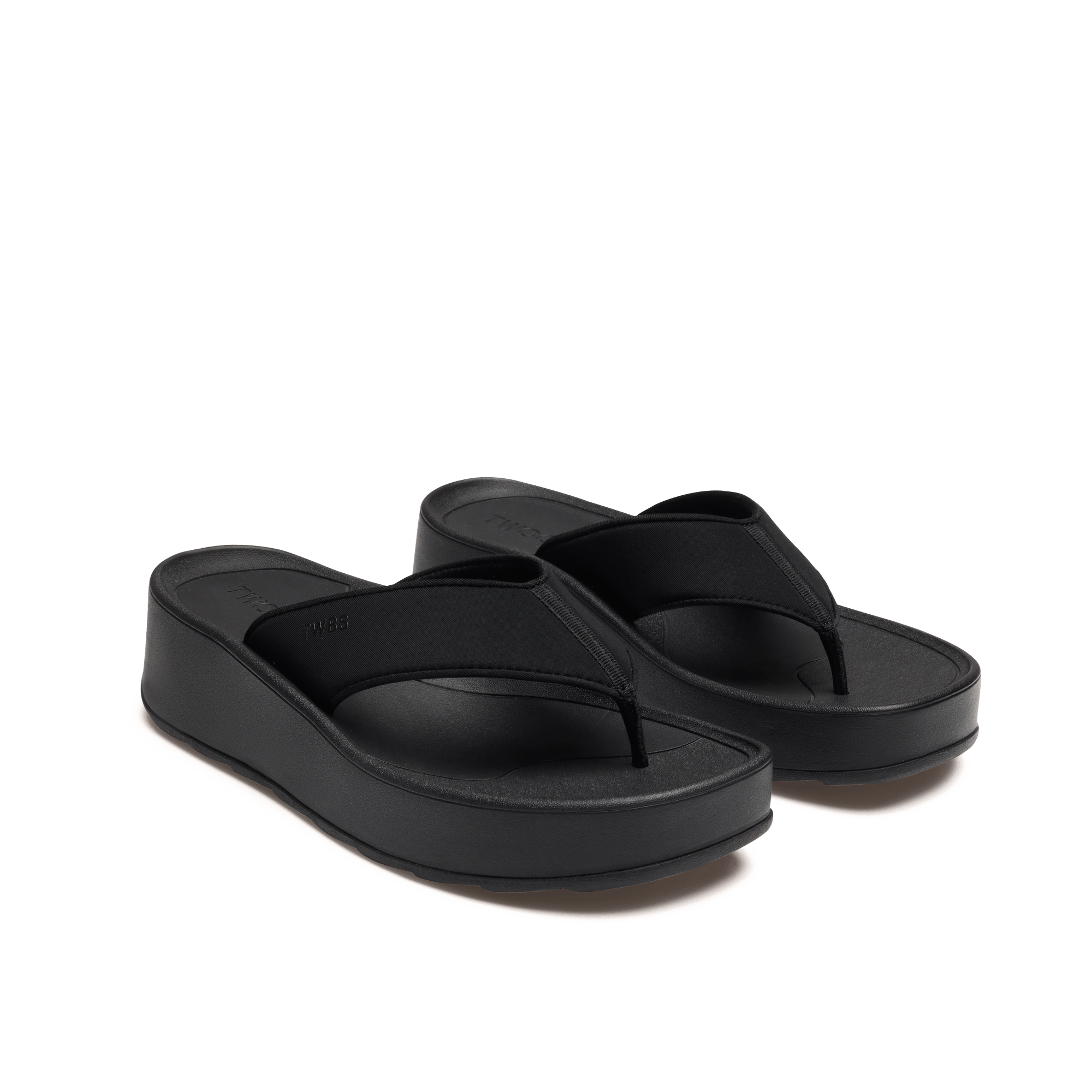 Twoobs Platform Shop The BFF+ in Black | Platform Flip Flop | TWOOBS