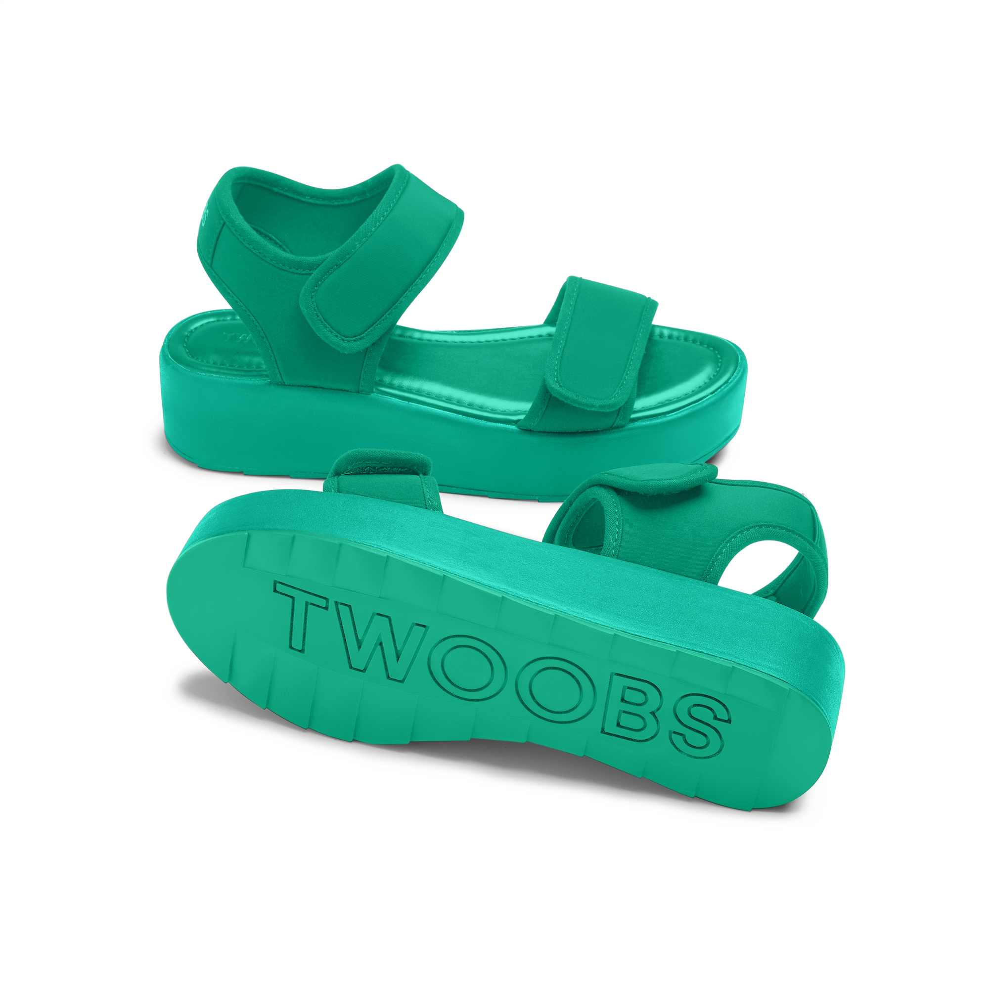 Twoobs Blue Shop The OG+ in Emerald | Platform Sandals | TWOOBS