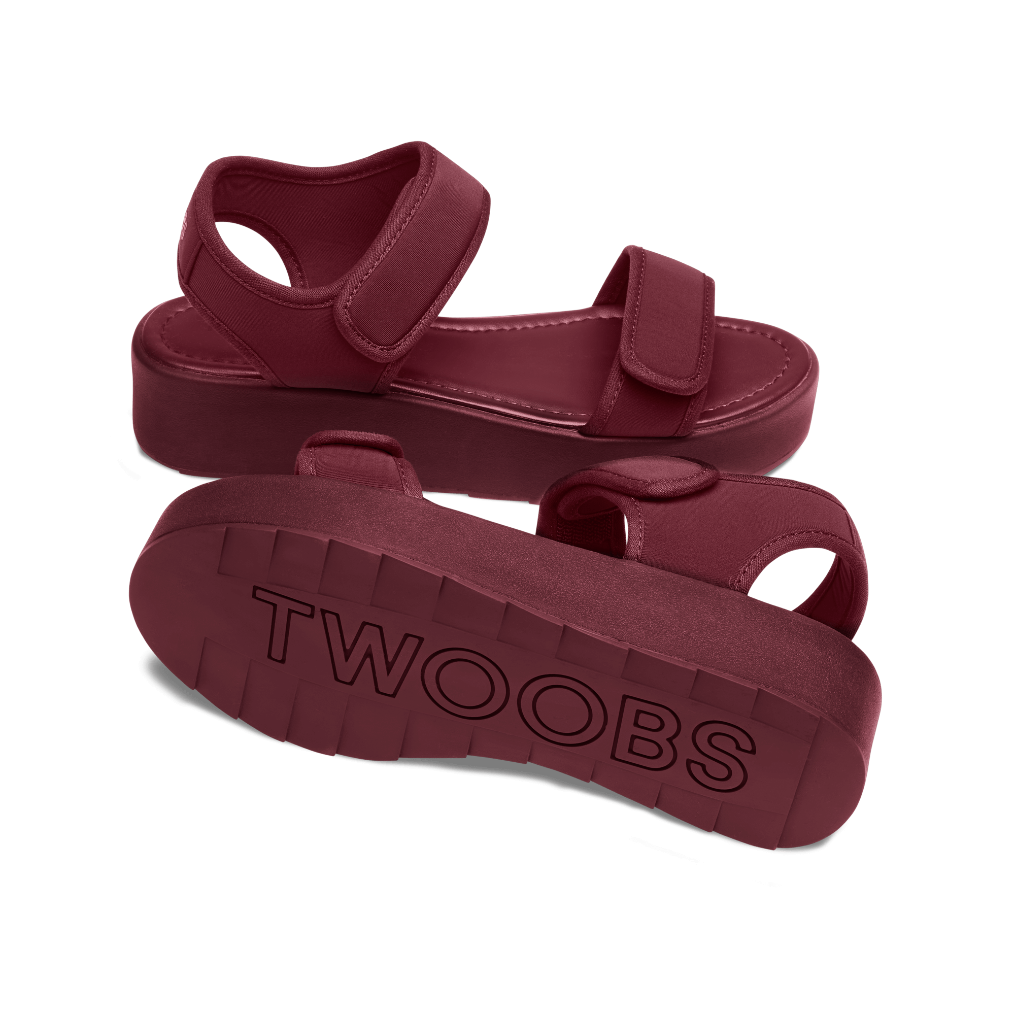 Twoobs Platform Shop The OG+ in Burgundy | Platform Sandals | TWOOBS