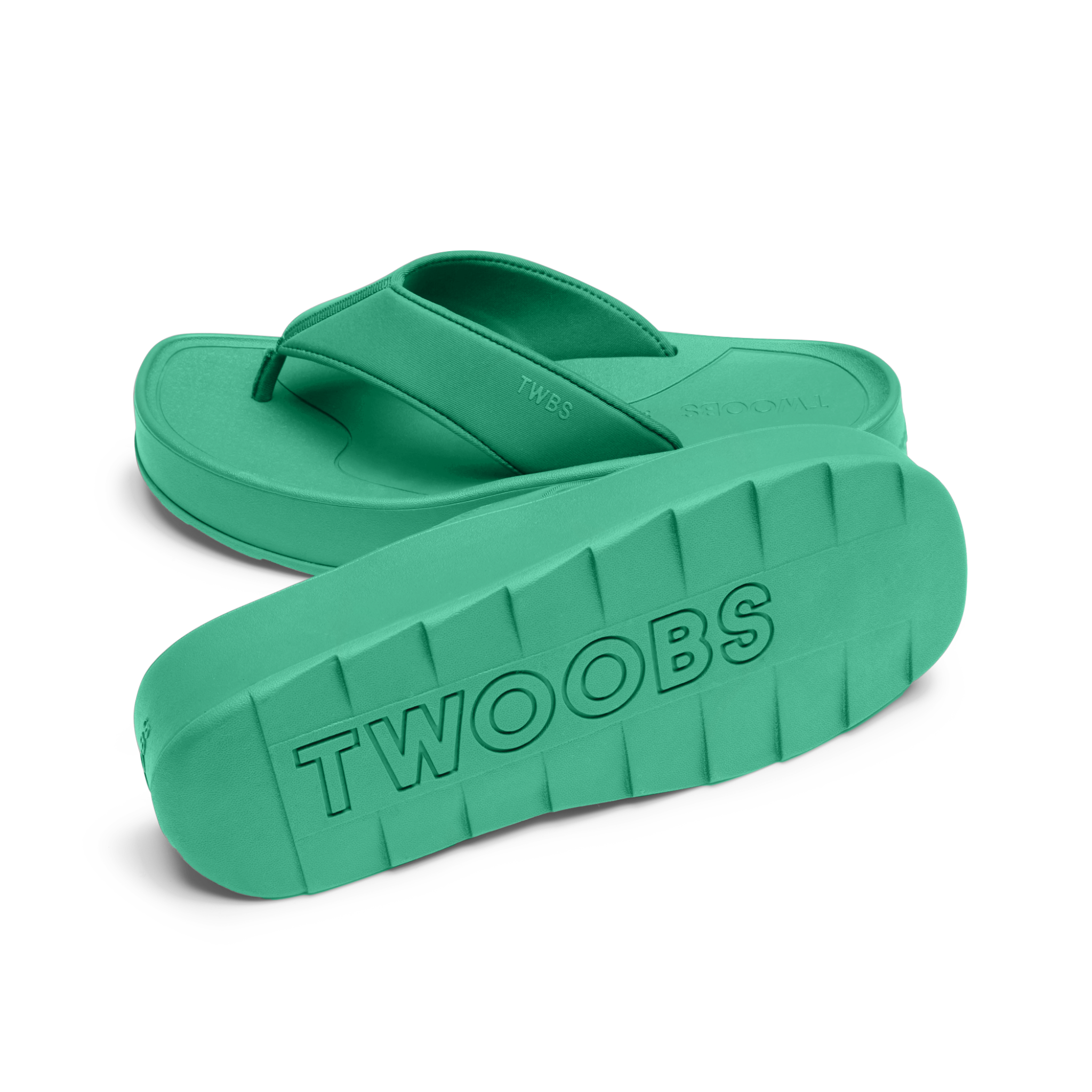 Twoobs Blue Shop The BFF+ in Emerald | Platform Flip Flop | TWOOBS